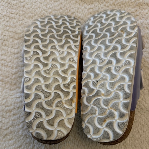 Birkenstock Arizona Two-Strap Sandals in Vegan Ombre Purple Fog/Apricot - size 7 - Picture 6 of 15